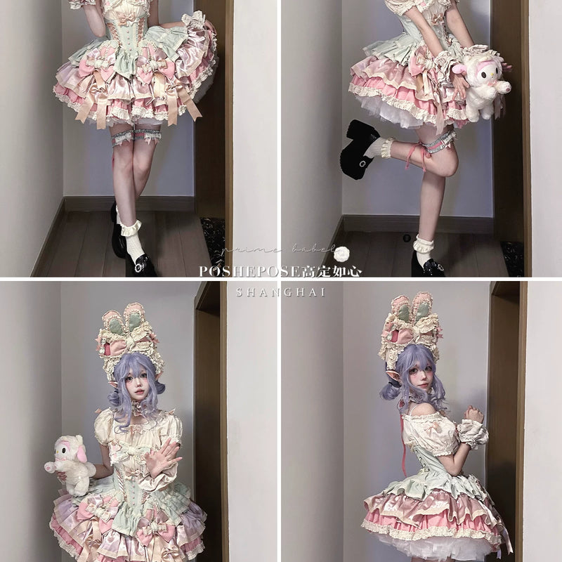 【ribbon dance】reborn edition 【pink bunny】pink cos christmas, halloween princess dress