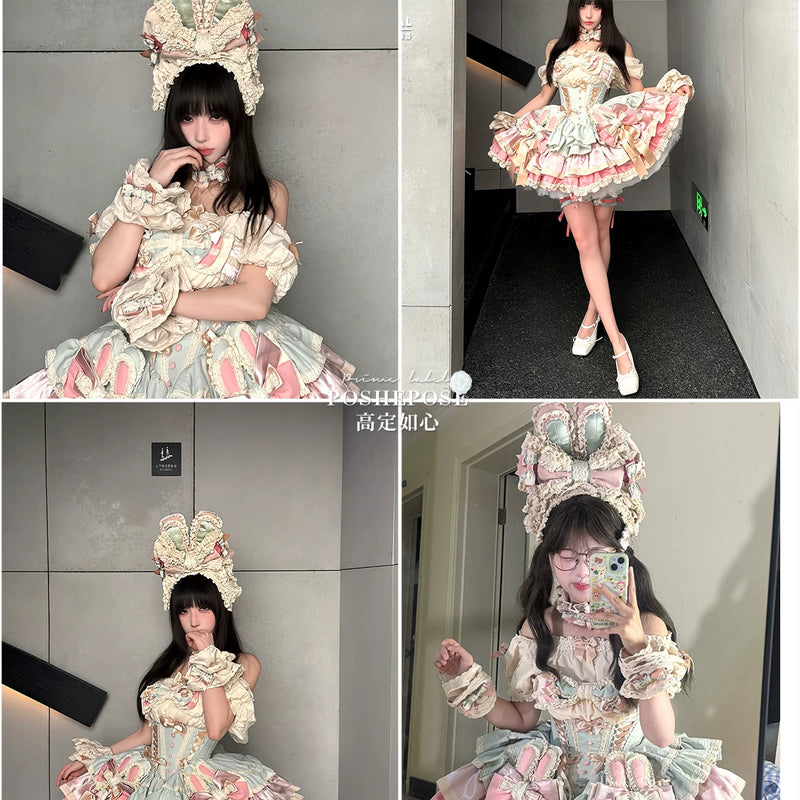 【ribbon dance】reborn edition 【pink bunny】pink cos christmas, halloween princess dress