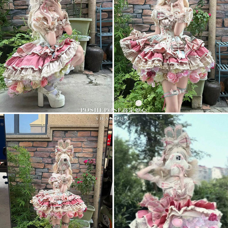 【ribbon dance】reborn edition 【pink bunny】pink cos christmas, halloween princess dress