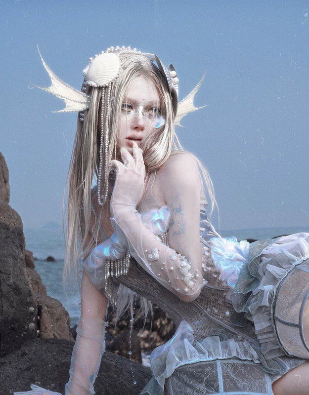 Heavy Industry Sequins Polarized Fishbone Jellyfish Holiday Dress Christmas