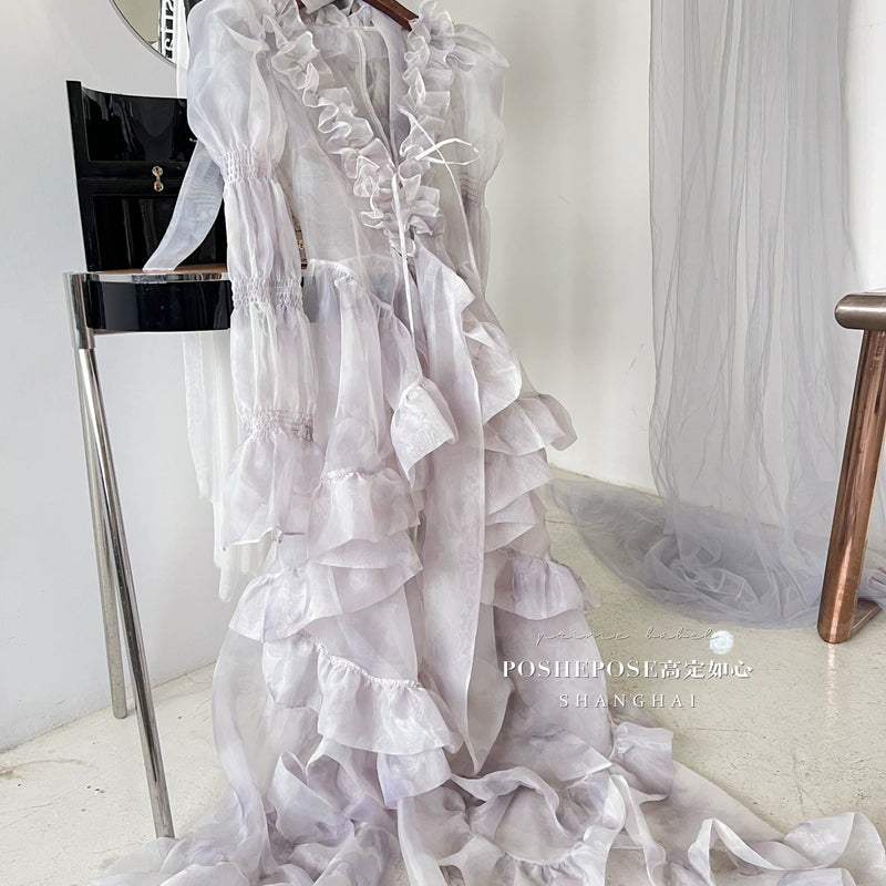 High-end custom-made iris heart thoughts·her lifelong dream jade smoky purple birthday dress