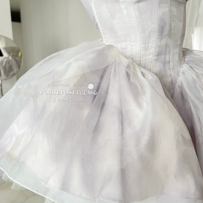 High-end custom-made iris heart thoughts·her lifelong dream jade smoky purple birthday dress
