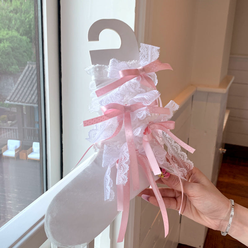 Fashion niche design pure desire wind calf socks bow lolita socks summer thin lace jk socks