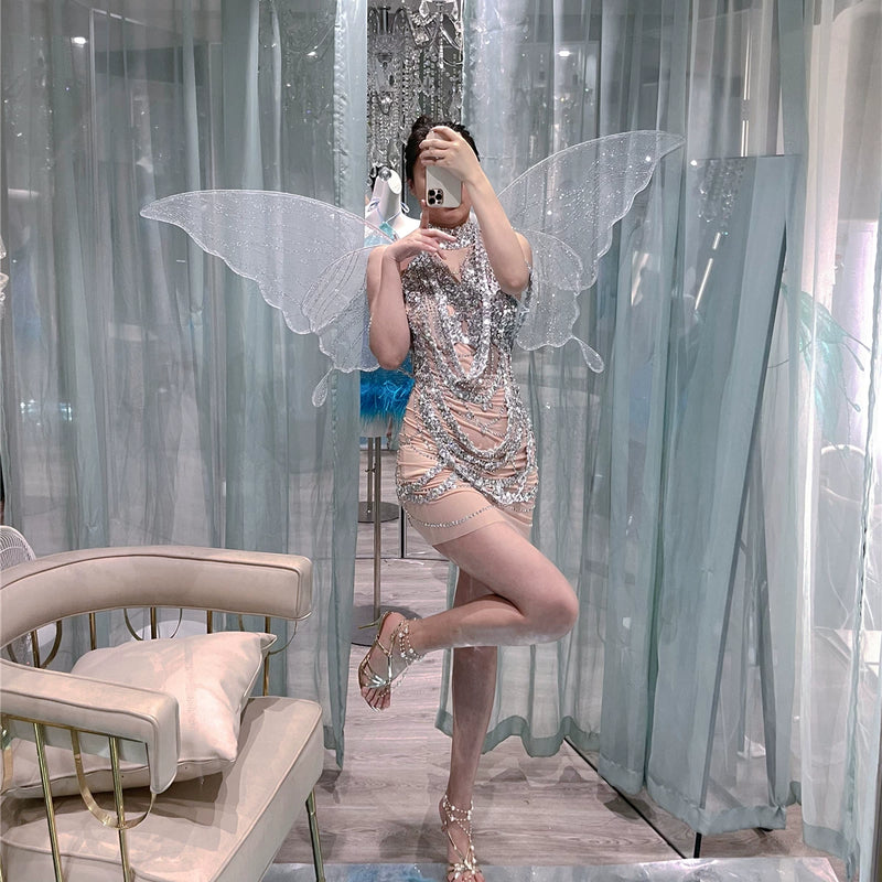 Handmade personalized rhinestone birthday elegant socialite halterbackless taylor swift same style dress