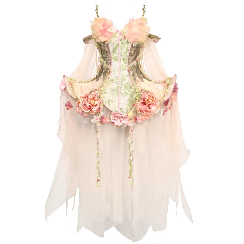 Mori Spirit Flower God Fishbone Bust Elf Wind Fairy Dress Dress Christmas