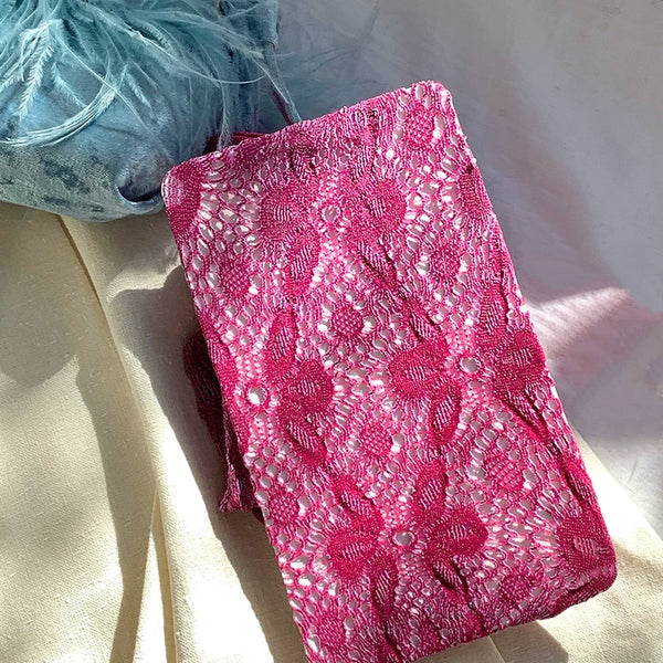 Fashion Custom Edition Hollow Rose Lace Spider Web Textured Socks Silk Spice Girls Millennium Niche One-Piece Socks