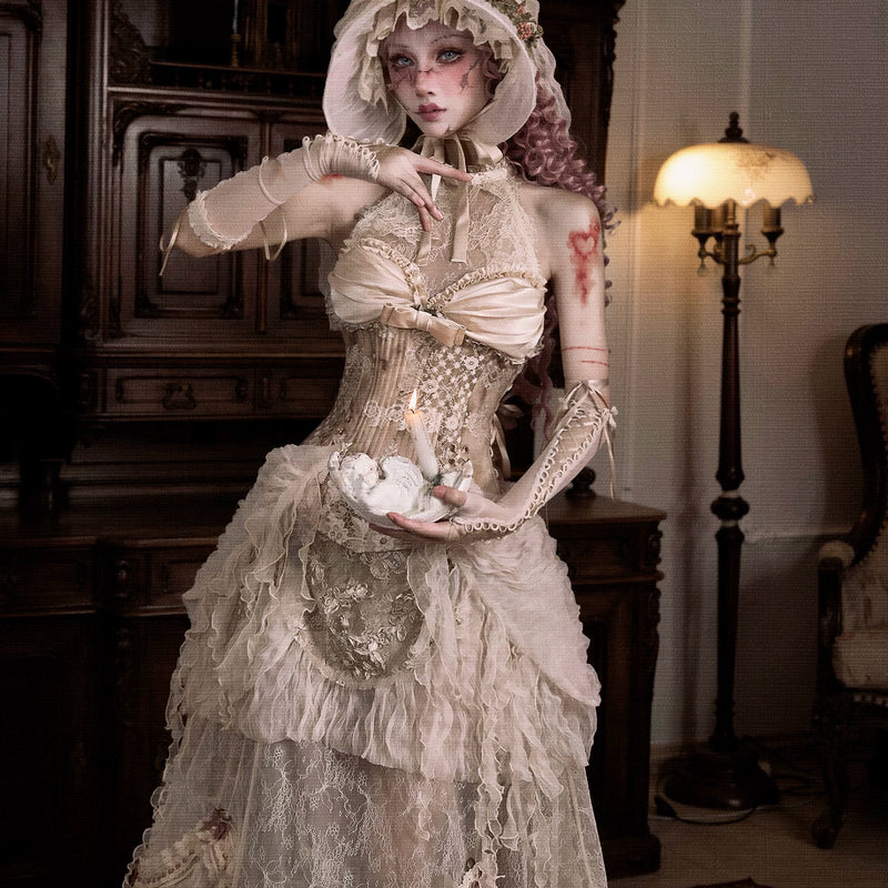 Vintage herringbone corset top - slim fit waist cincher for christmas & halloween outfits