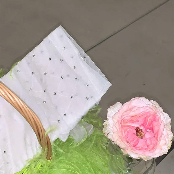 Fashion niche Japanese Internet celebrity sexy diamond net flash diamond jumpsuit white stockings women pure want to show thin leggings