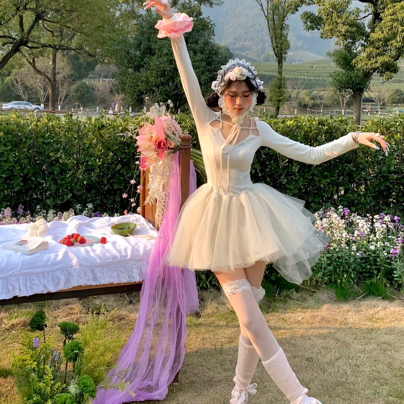 Fashion niche balletcore foot-stepping ballet French girl vertical stripe stack socks sheath leggings y2k