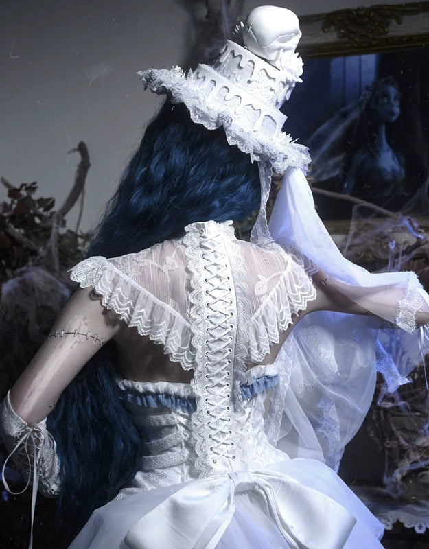 Special ribbed lace chiffon tailored bolero top - christmas edition