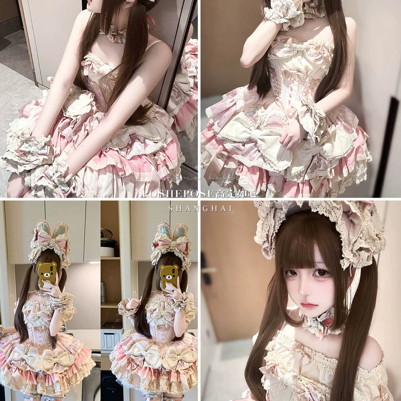 【ribbon dance】reborn edition 【pink bunny】pink cos christmas, halloween princess dress