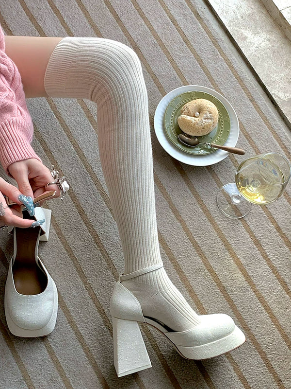Fashion niche women's wool socks women's medium tube Japanese thickened long tube stacking socks autumn and winter cashmere socks