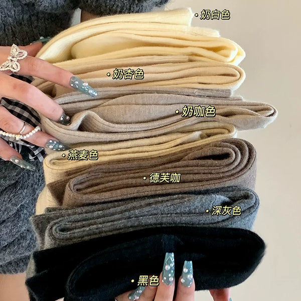 Fashion niche women's wool socks women's medium tube Japanese thickened long tube stacking socks autumn and winter cashmere socks