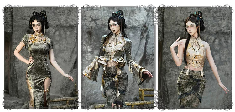 New chinese style tassel jacquard tassel scale pattern waist girdle christmas