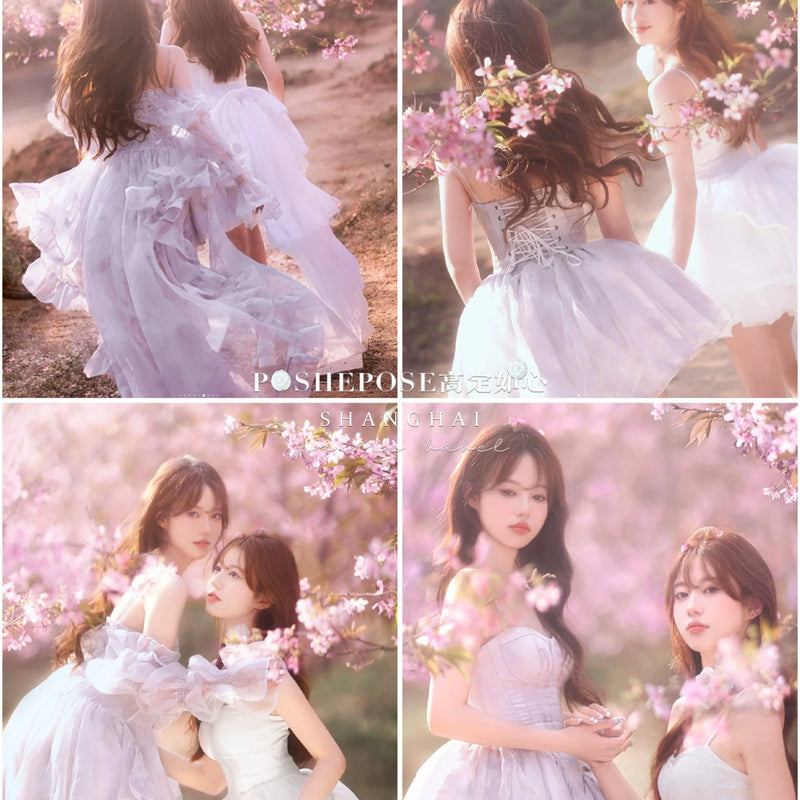 High-end custom-made iris heart thoughts·her lifelong dream jade smoky purple birthday dress