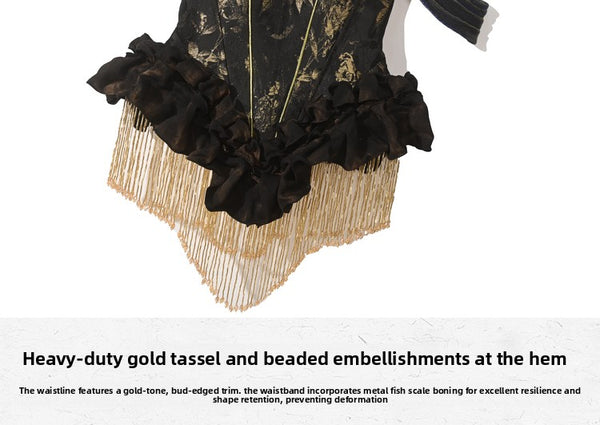 Collection of heavy industry niche gilt corset fishbone corset dress christmas