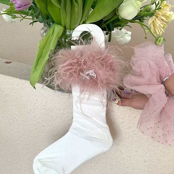 Fashion original design, spring medium tube girl pink medium tube socks sweet girl college style white