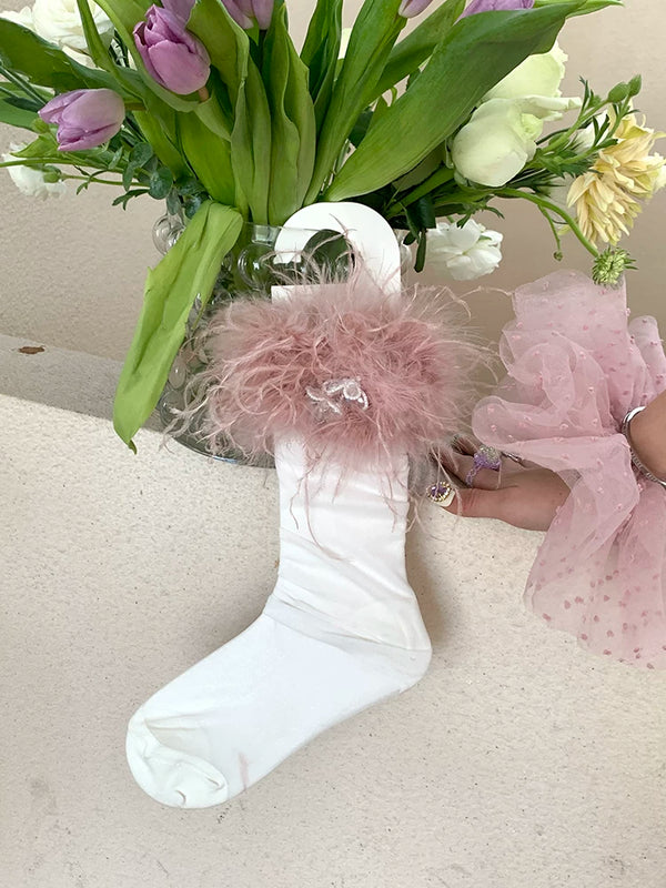 Fashion original design, spring medium tube girl pink medium tube socks sweet girl college style white