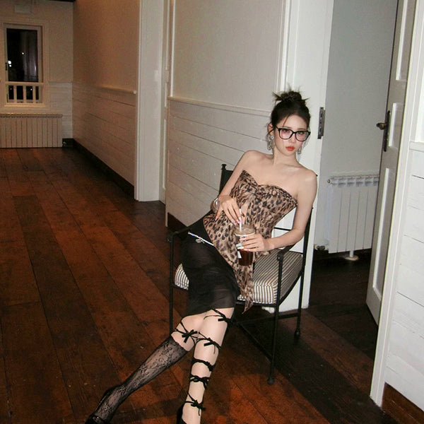 Fashion niche design personality tear catwalk over knee stockings nightclub hottie Lolita high stockings