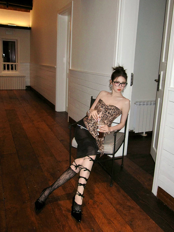 Fashion niche design personality tear catwalk over knee stockings nightclub hottie Lolita high stockings