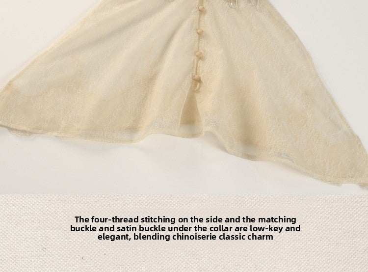 Lace cropped capelet top - christmas design, court style blouse