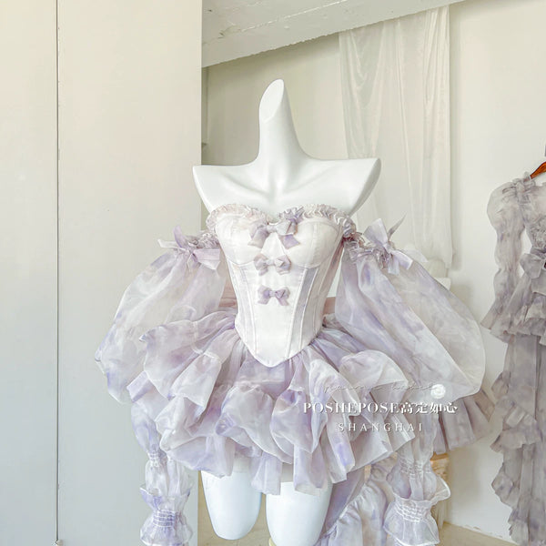 High-end custom-made iris heart thoughts·her lifelong dream jade smoky purple birthday dress
