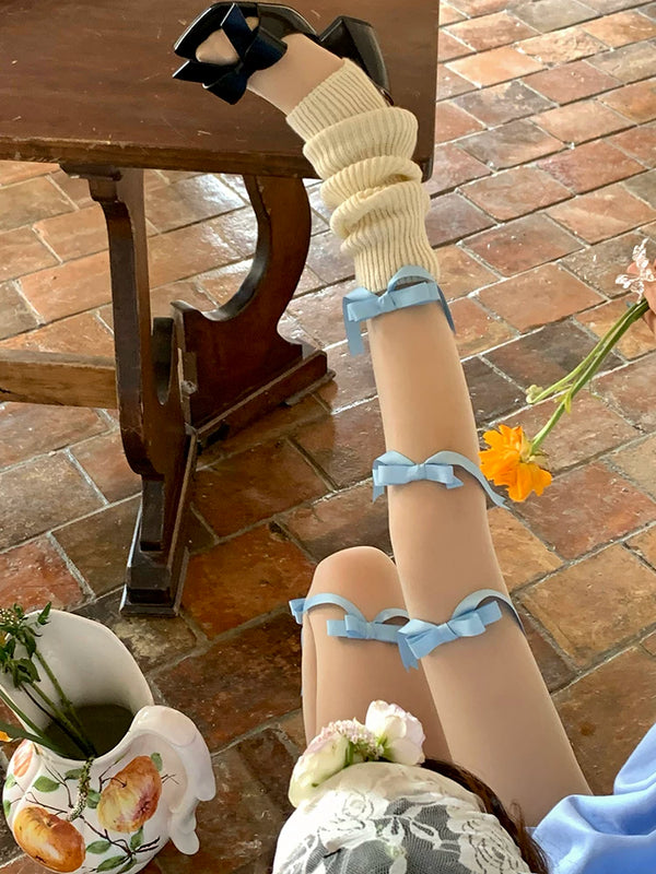 Fashion niche balletcore foot-stepping ballet French girl vertical stripe stack socks sheath leggings y2k