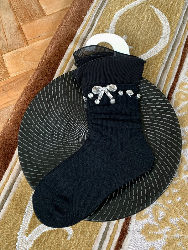 Fashion Original Design Ballet Wind Flash Diamond JK Socks Women's Medium Tube Lolita Socks Japanese Can College Wind Socks