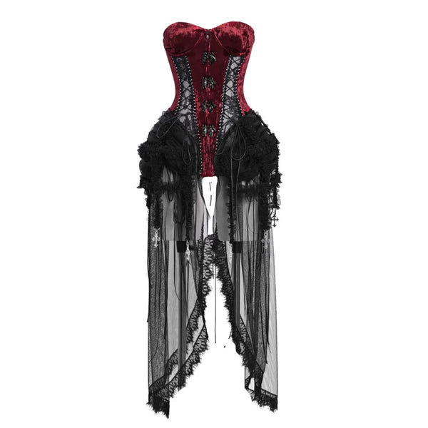 Original ◆ Hell goth heavy industry fishbone strap birdcage corset halloween