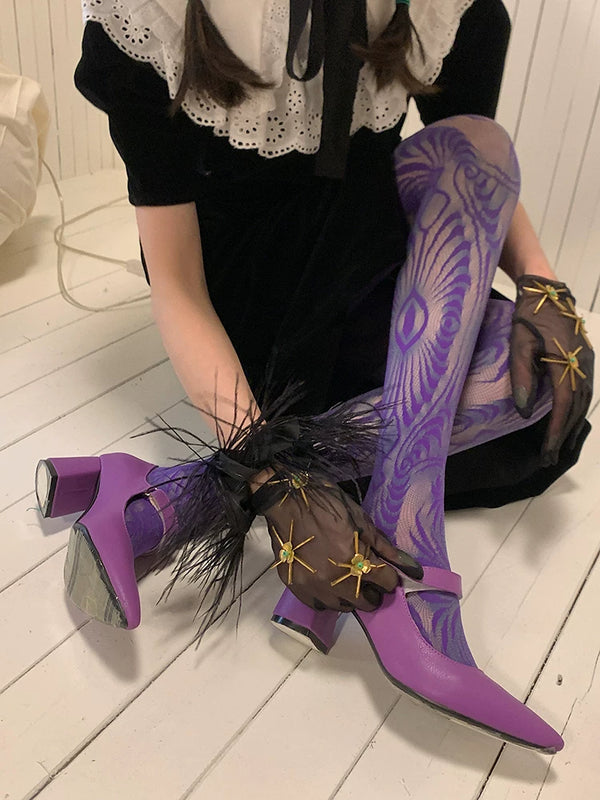 Fashion Custom Edition Hollow Geometric Lace Spider Web Textured Socks Silk Spice Girls Millennium Niche One-Piece Socks