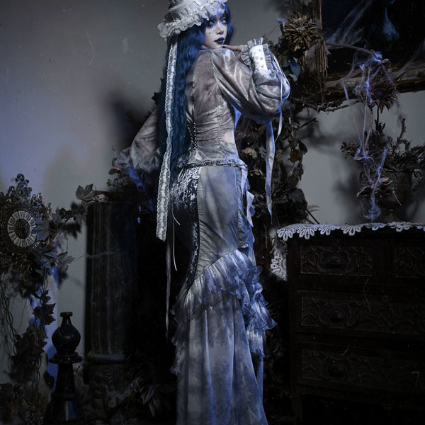 Gothic tie-dye slim-fit fishtail sexy chiffon midi skirt - christmas edition