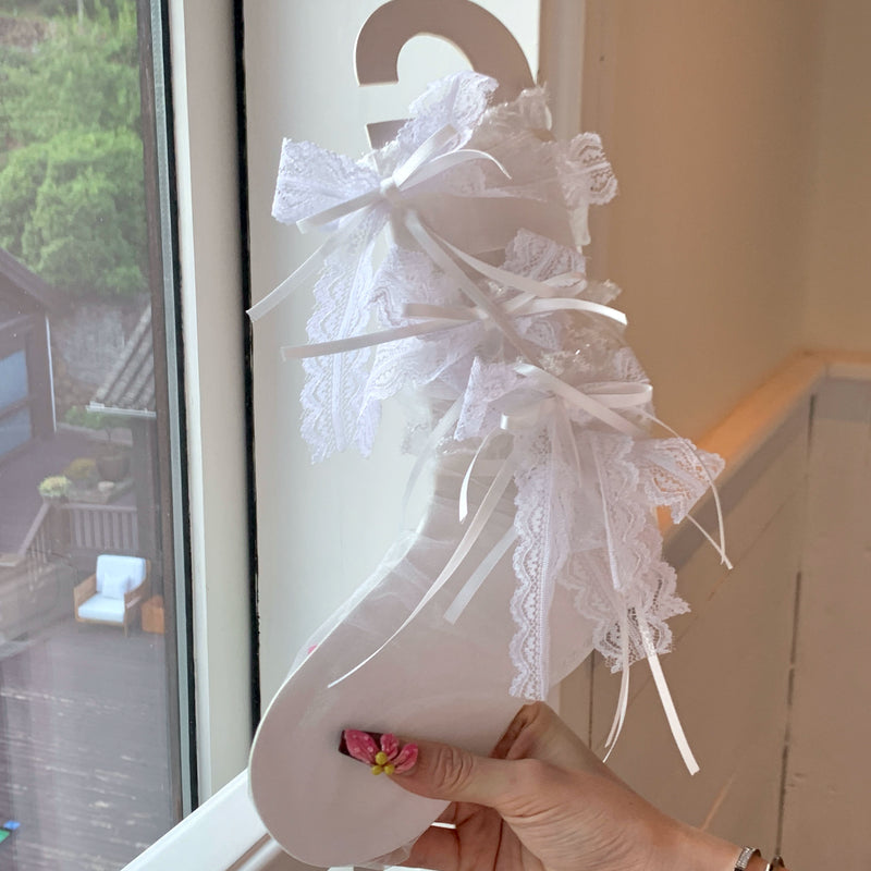 Fashion niche design pure desire wind calf socks bow lolita socks summer thin lace jk socks