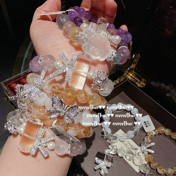 Floral Gilded Uruguay Purple Snowflake Ghost Bracelet