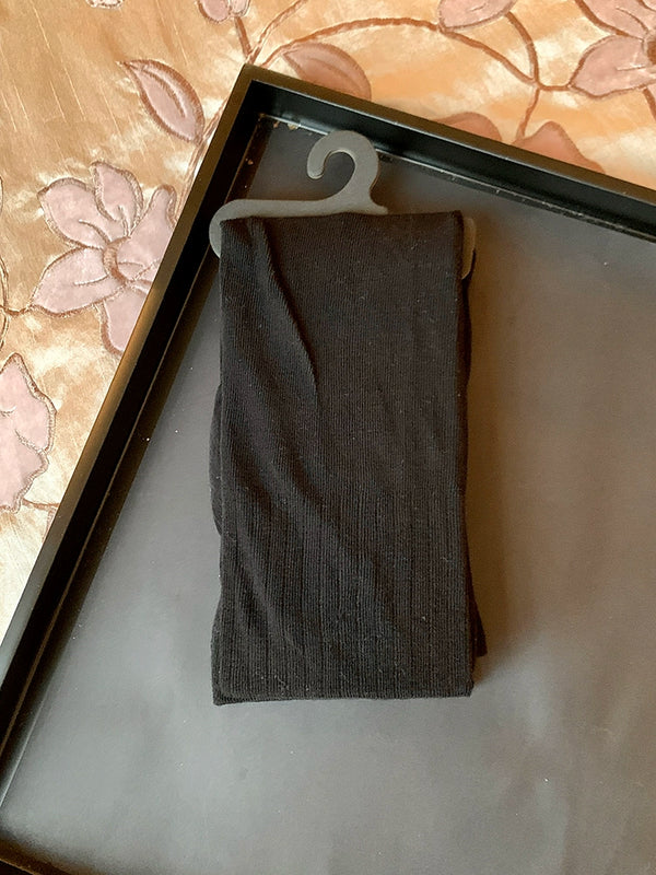 Fashion white pantyhose Korea Dongdaemun miu series wide pit striped leggings white gray stockings