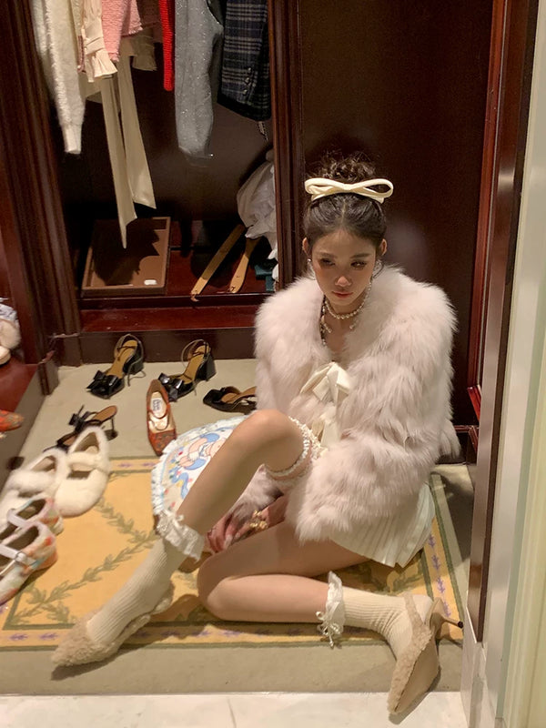 Fashion niche three-dimensional crystal bow socks women's red striped long tube jk lolita calf socks