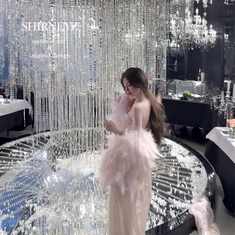 Pink atmosphere classyslimming looktube topdress goddess style long skirt