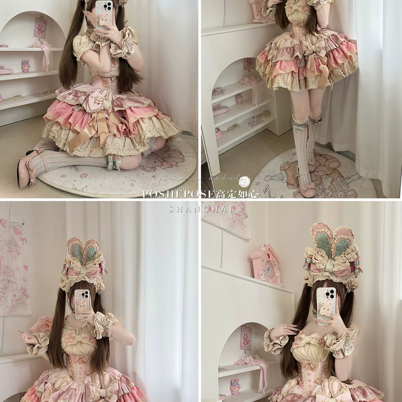 【ribbon dance】reborn edition 【pink bunny】pink cos christmas, halloween princess dress