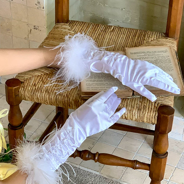 Fashion niche Ju Jingyi same gloves birthday photo bride wedding dress photo accessories hand sleeves