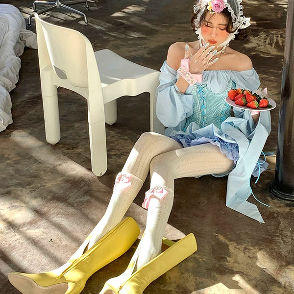 Fashion Niche Spring Summer Palace Gorgeous Textured Glossy Ribbon Inlaid Gemstone Lace Velvet Jewelry Gloves