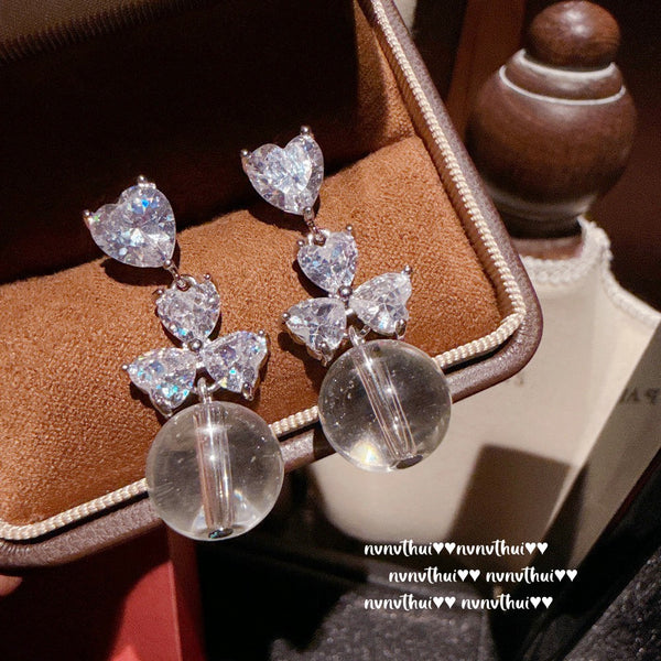 Vintage Italian Water Drop Gem Necklace Vintage Sunflower Pigeon Egg Zircon Earring Set