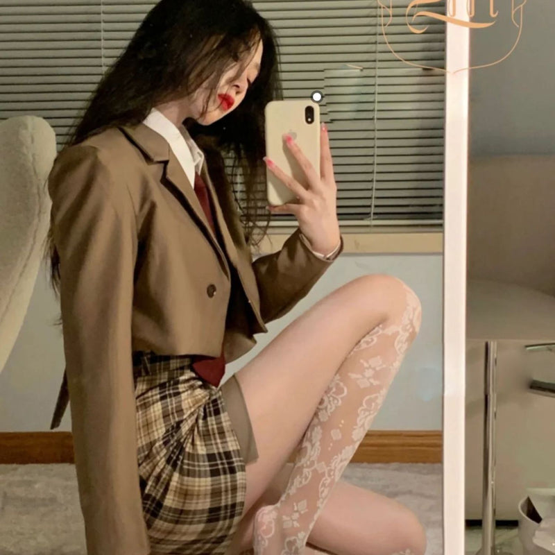 Sexy court jacquard seamless splicing perspective romper stockings thin ins foreign style versatile legs Japanese stockings