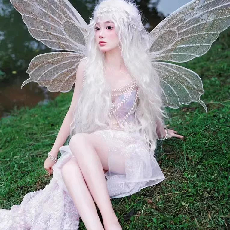 Original design crystal butterfly bustier - light purple ethereal dream handmade butterfly corset top