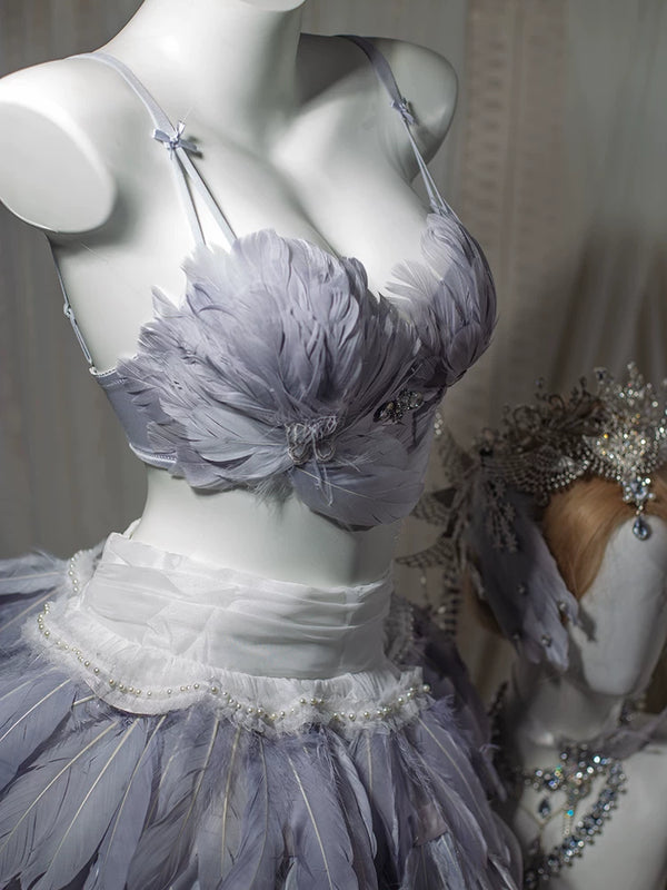 Electronic music festival european and american dj nightclub bar disco performance ds performance angel photo feather suit