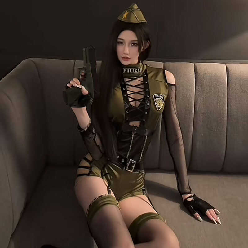 Sexy European and American Halloween cos uniform suit pure desire nightclub hollow temptation suit female