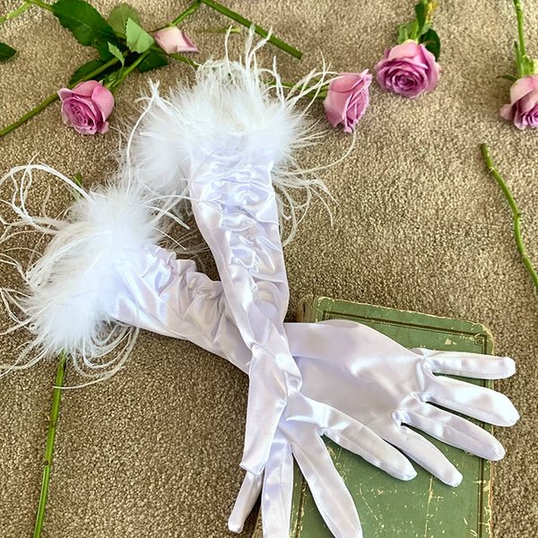 Fashion niche Ju Jingyi same gloves birthday photo bride wedding dress photo accessories hand sleeves