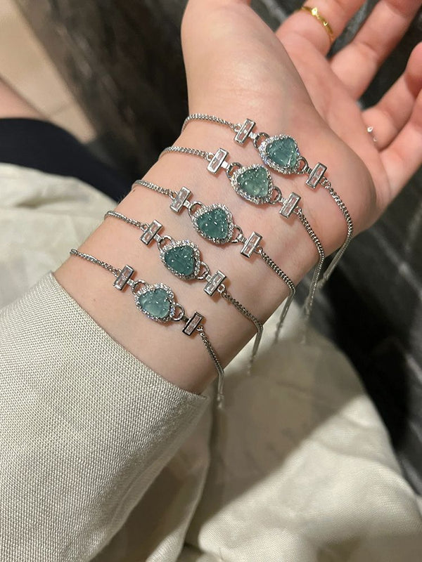 New Chinese style small wealth blue water Buddha public bracelet women's vintage new Chinese niche design high-end jewelry