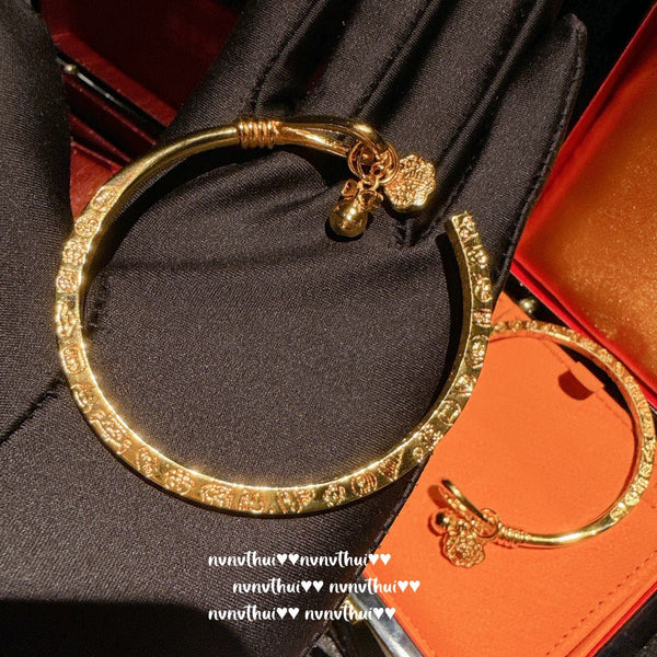 Ancient gold chiseled carved silk thread ancient money pattern safety buckle pendant chain New Chinese style gourd portable Buddha necklace