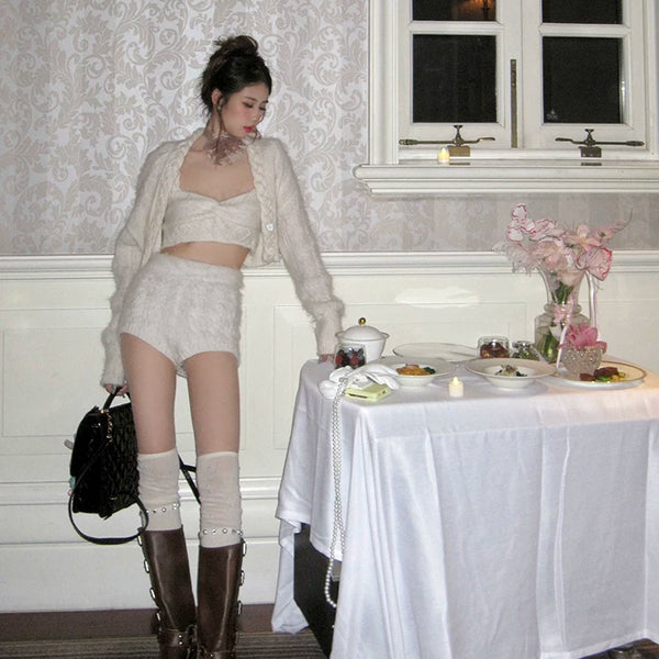 Fashion niche autumn and winter unlimited hoarding/knee stacking socks women's thickened warm half-length stockings knee pads