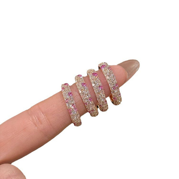 French Premium Diamond Donut Ring Female Super Fairy Sweet Wind Ring Light Luxury Niche Design Index Finger Ring