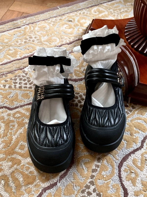 Fashion niche bow socks women's summer jk heel middle tube ribbon lace white calf socks thin